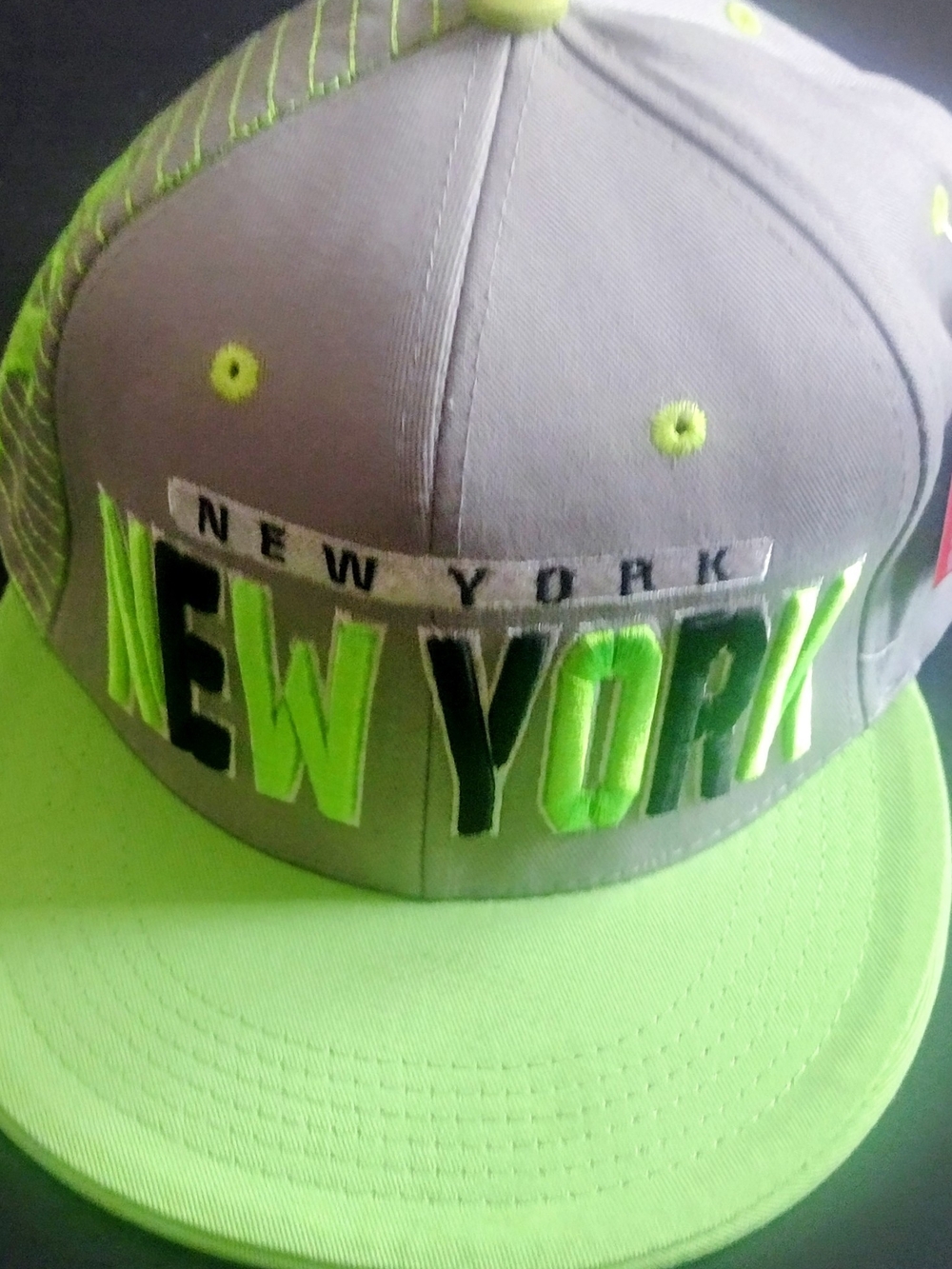 New York - Neon Green Hip Hop Hat - $10